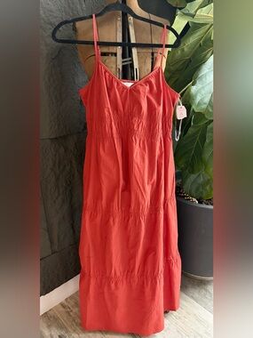 AND Red Spaghetti Strap Tiered Maxi Dress